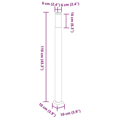 Bolderverlichting 3 stuks 110 cm Zwart IP44