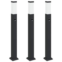 Bolderverlichting met sensor 3 stuks 80 cm Zwart IP44