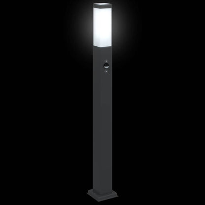 Bolderverlichting met sensor 3 stuks 80 cm Zwart IP44