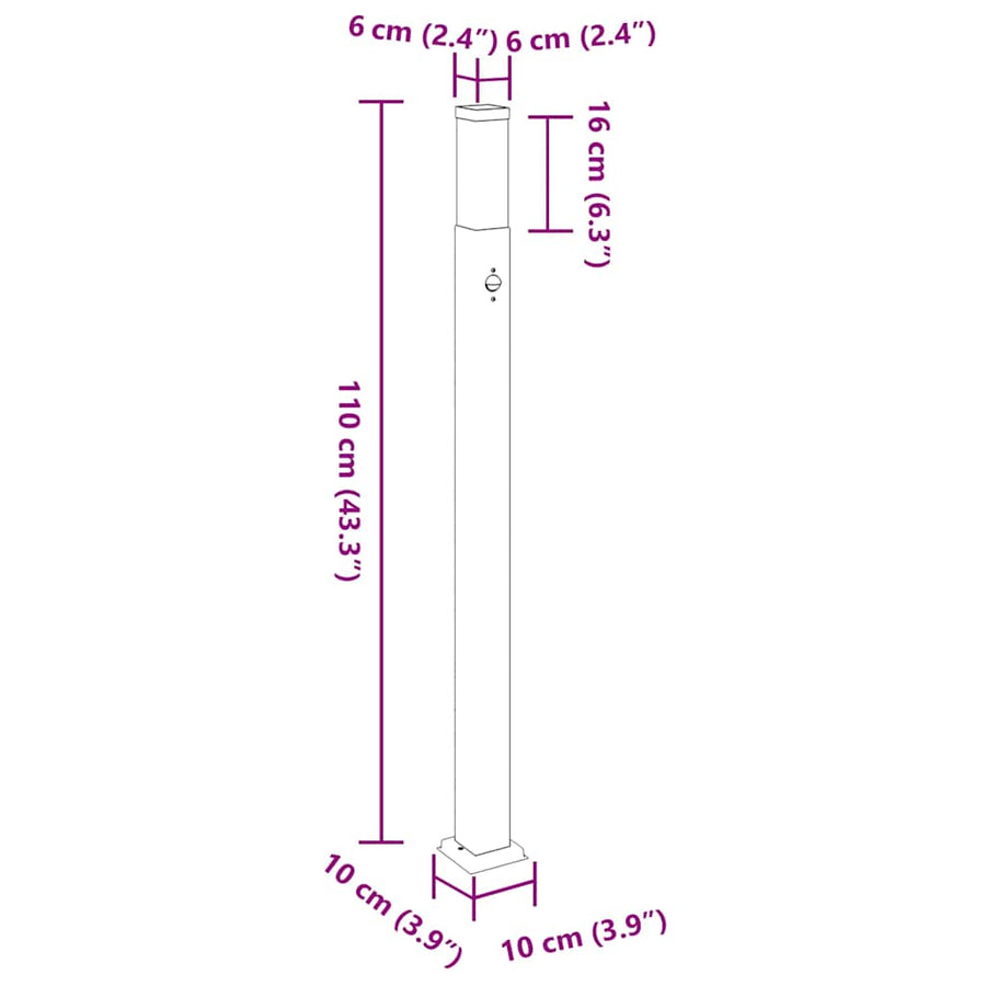 Bolderverlichting met sensor 110 cm zwart IP44