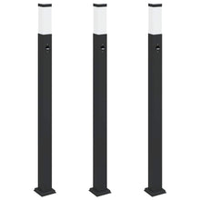 Bolderverlichting met sensor 3 stuks 110 cm Zwart IP44