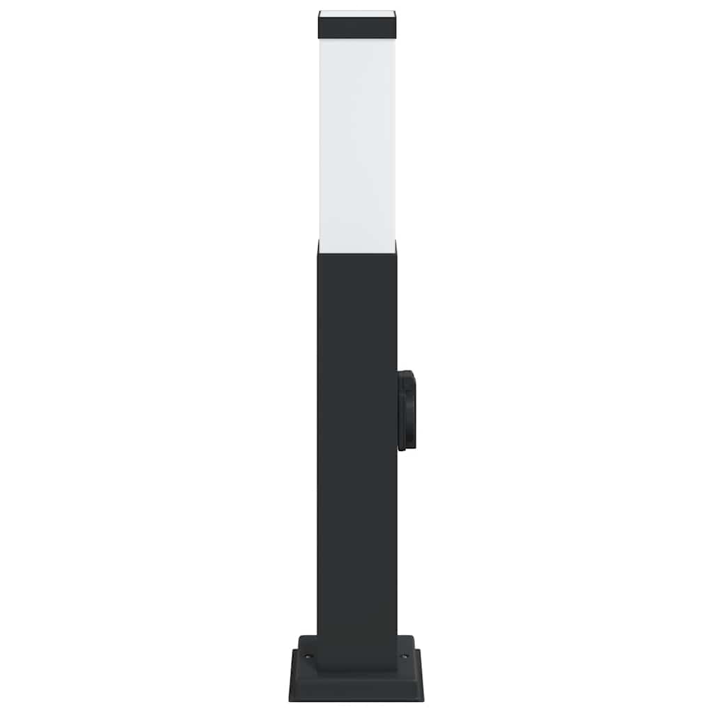 Bolderarmatuur met stopcontact 50 cm Zwart IP44