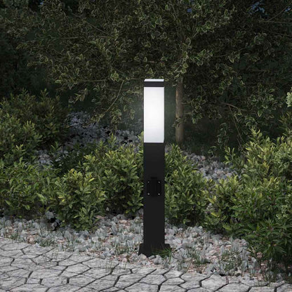 Bolderarmatuur met stopcontact 50 cm Zwart IP44