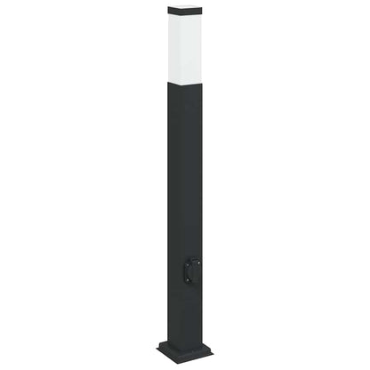 Bolderarmatuur met stopcontact 80 cm Zwart IP44