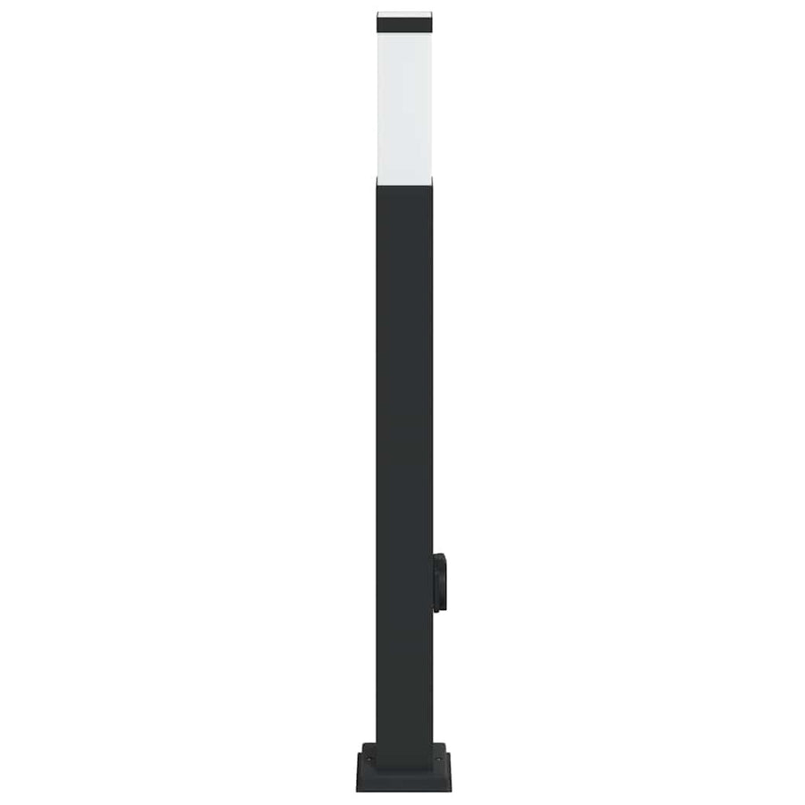 Bolderarmatuur met stopcontact 80 cm Zwart IP44