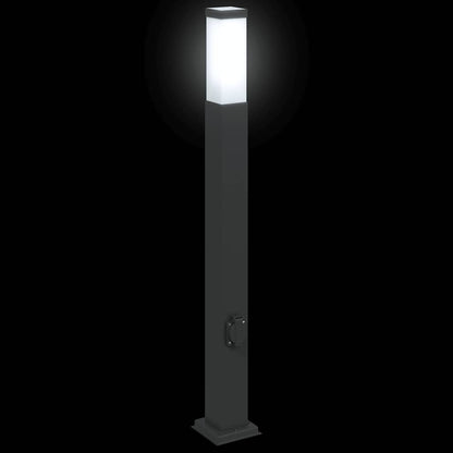 Bolderarmatuur met stopcontact 80 cm Zwart IP44