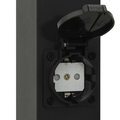 Bolderarmatuur met stopcontact 80 cm Zwart IP44