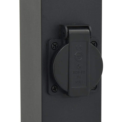 Bolderverlichting met stopcontact 3 stuks 80 cm Zwart IP44