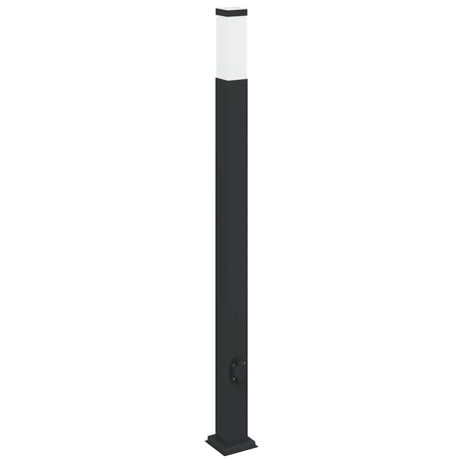 Bolderarmatuur met stopcontact 110 cm Zwart IP44