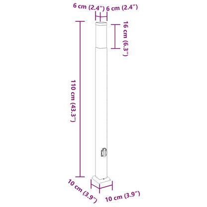 Bolderarmatuur met stopcontact 110 cm Zwart IP44