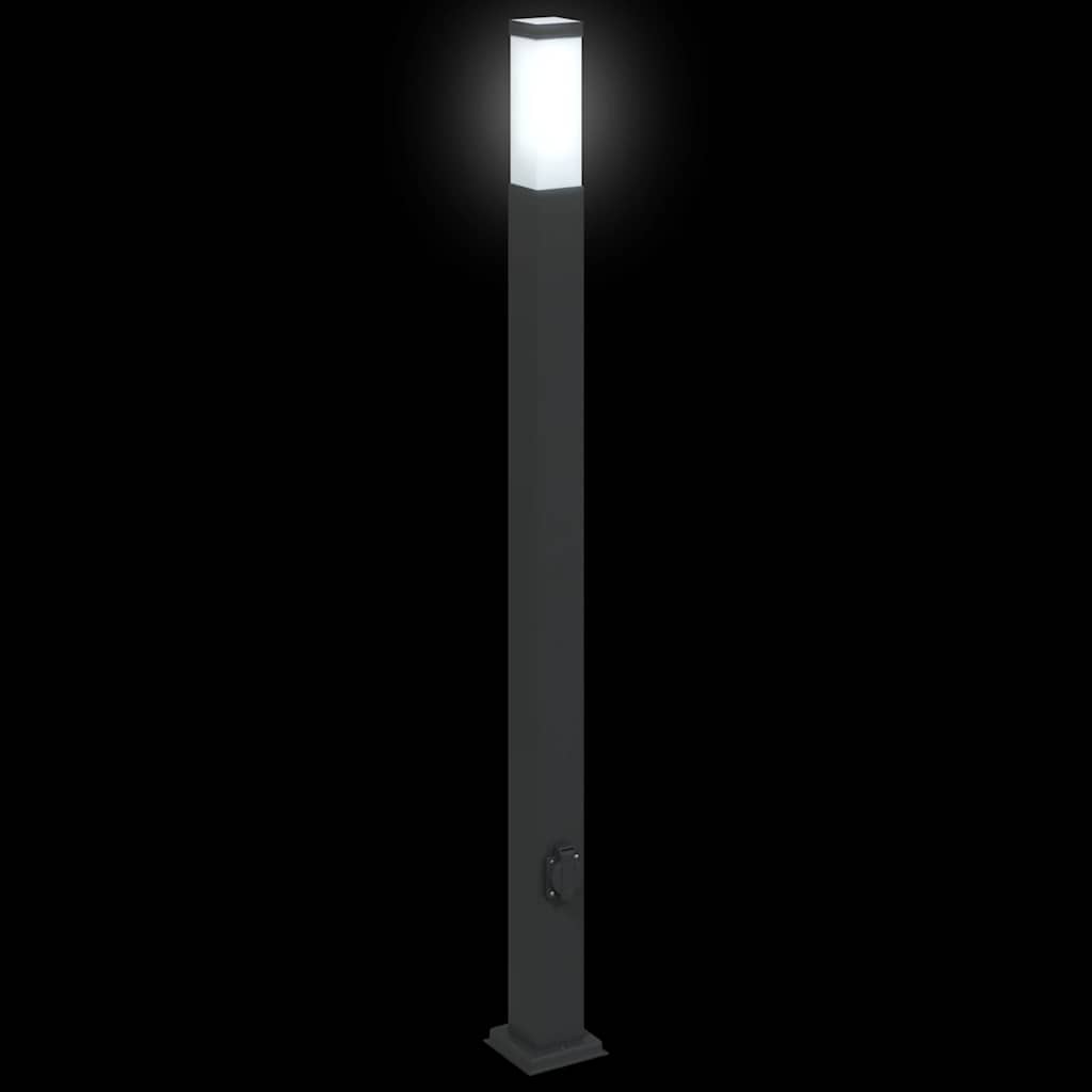Bolderarmatuur met stopcontact 110 cm Zwart IP44