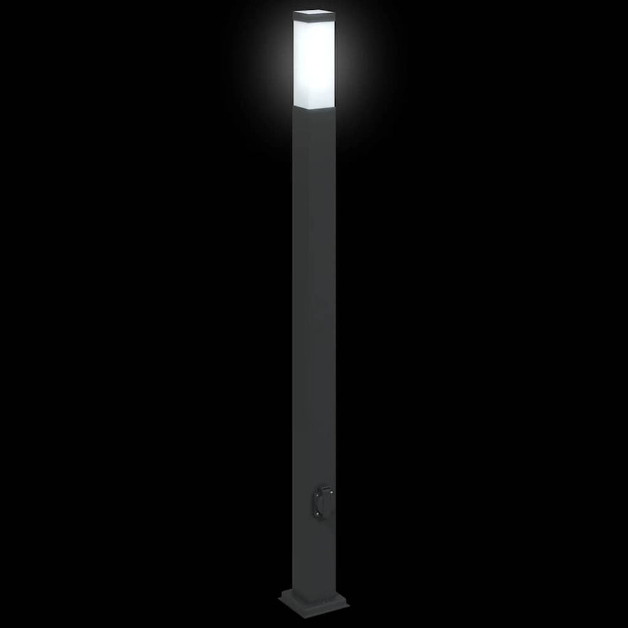 Bolderarmatuur met stopcontact 110 cm Zwart IP44