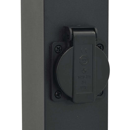 Bolderarmatuur met stopcontact 110 cm Zwart IP44