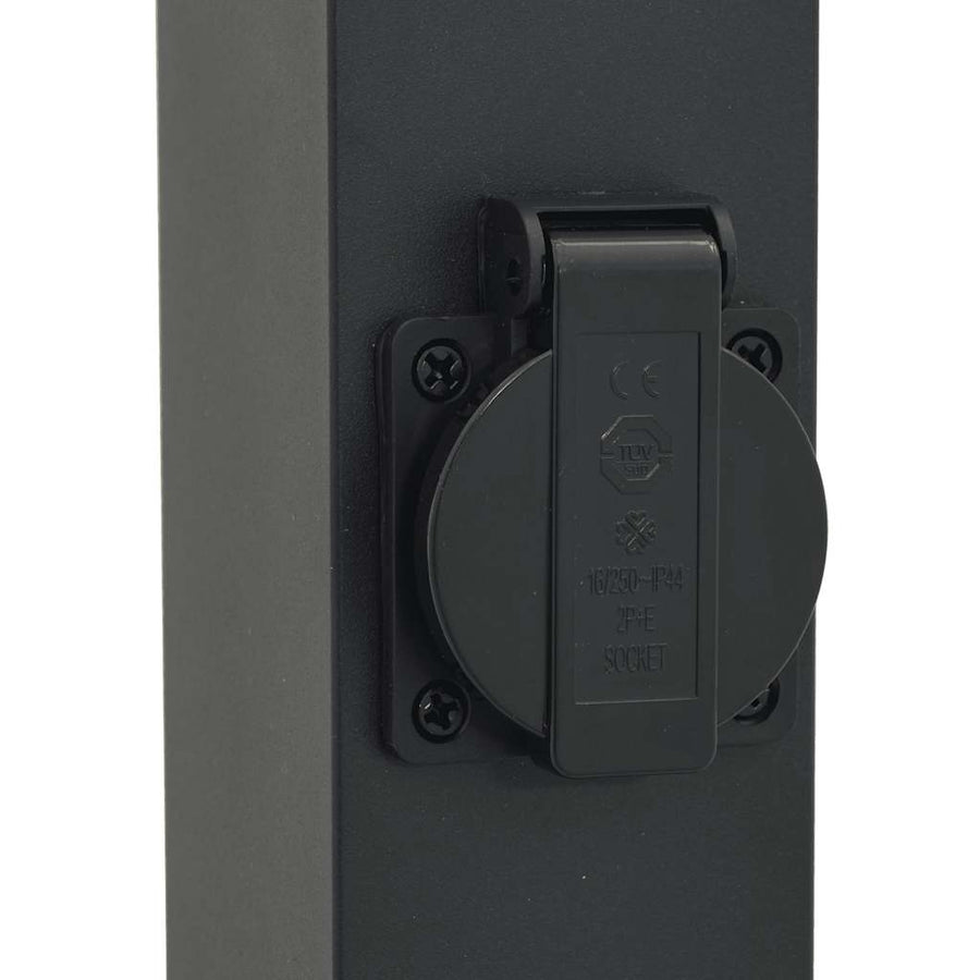 Bolderarmatuur met stopcontact 110 cm Zwart IP44