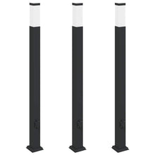 Bolderverlichting met stopcontact 3 stuks 110 cm Zwart IP44