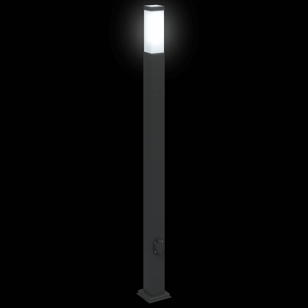Bolderverlichting met stopcontact 3 stuks 110 cm Zwart IP44