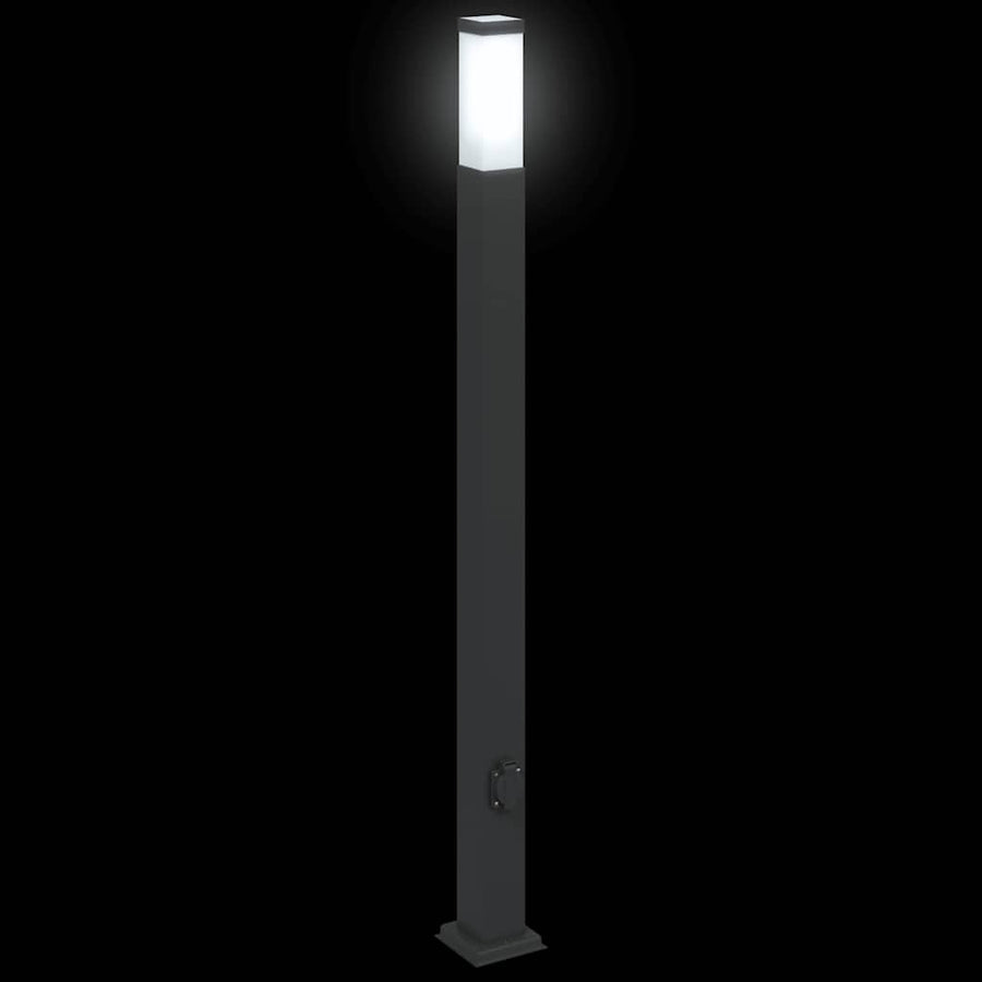 Bolderverlichting met stopcontact 3 stuks 110 cm Zwart IP44