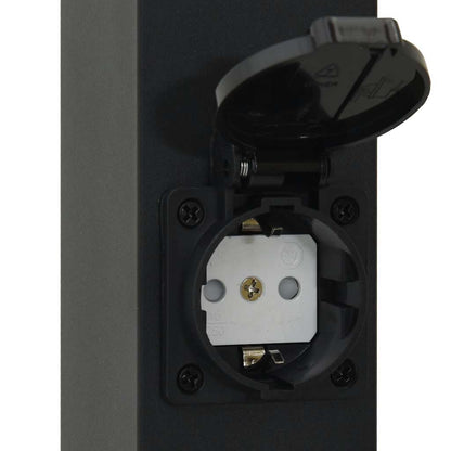 Bolderverlichting met stopcontact 3 stuks 110 cm Zwart IP44