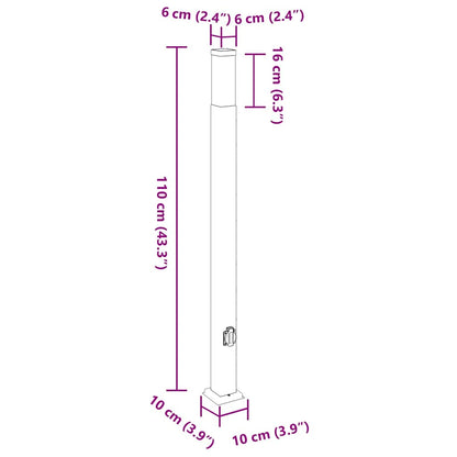 Bolderverlichting met stopcontact 3 stuks 110 cm Zwart IP44