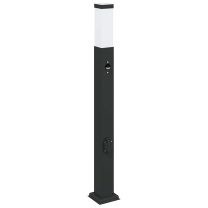 Bolderverlichting met sensor en stopcontact 3 stuks 80 cm zwart IP44