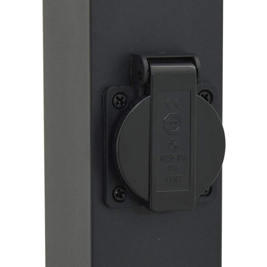 Bolderverlichting met sensor en stopcontact 3 stuks 80 cm zwart IP44