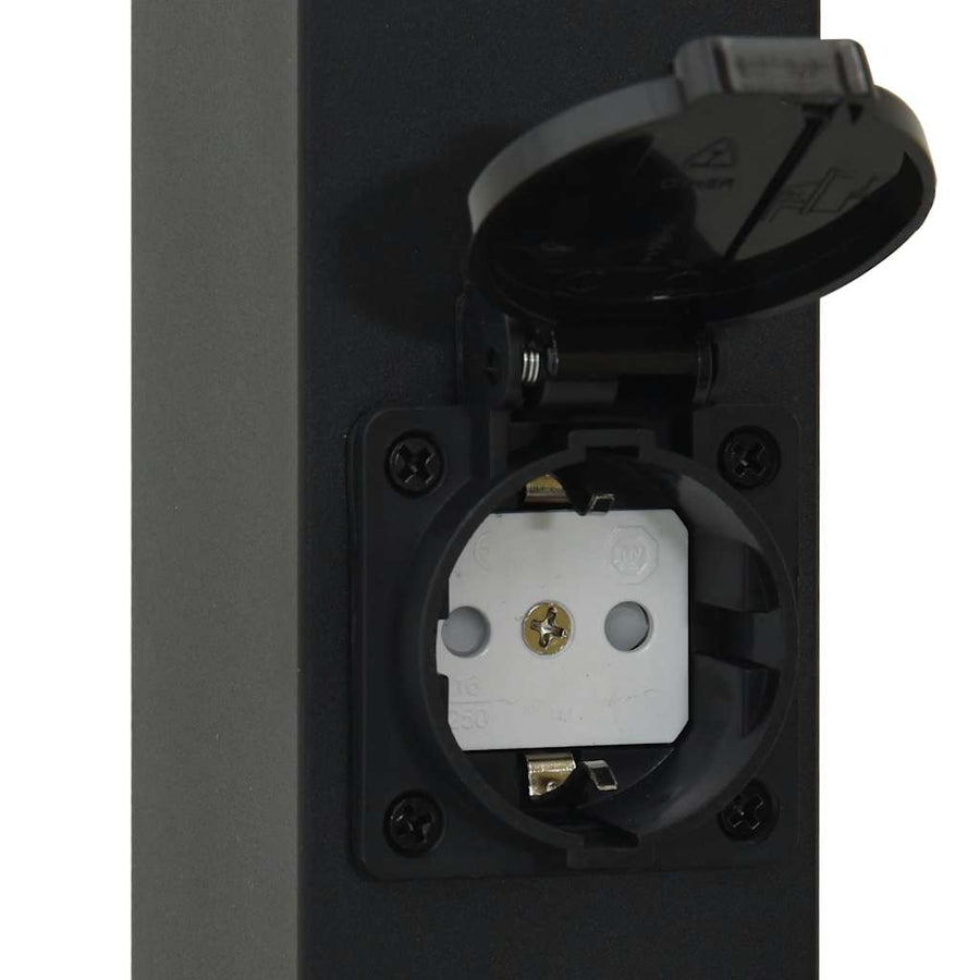 Bolderverlichting met sensor en stopcontact 3 stuks 80 cm zwart IP44