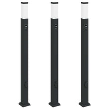 Bolderverlichting met sensor en stopcontact 3 stuks 110 cm zwart IP44