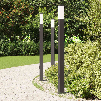Bolderverlichting met sensor en stopcontact 3 stuks 110 cm zwart IP44