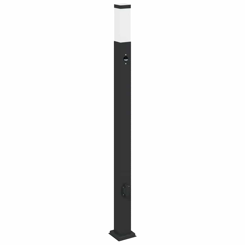 Bolderverlichting met sensor en stopcontact 3 stuks 110 cm zwart IP44