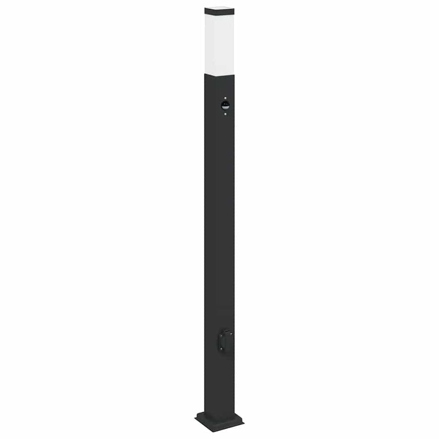 Bolderverlichting met sensor en stopcontact 3 stuks 110 cm zwart IP44