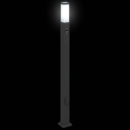 Bolderverlichting met sensor en stopcontact 3 stuks 110 cm zwart IP44