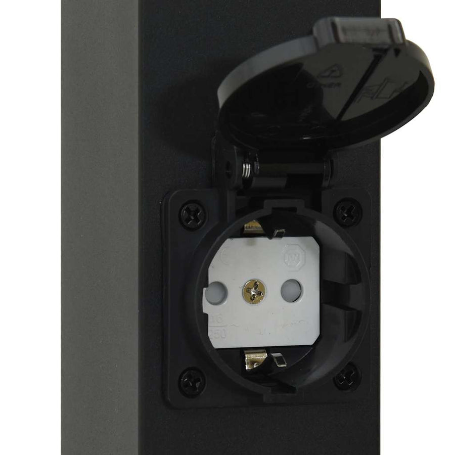 Bolderverlichting met sensor en stopcontact 3 stuks 110 cm zwart IP44