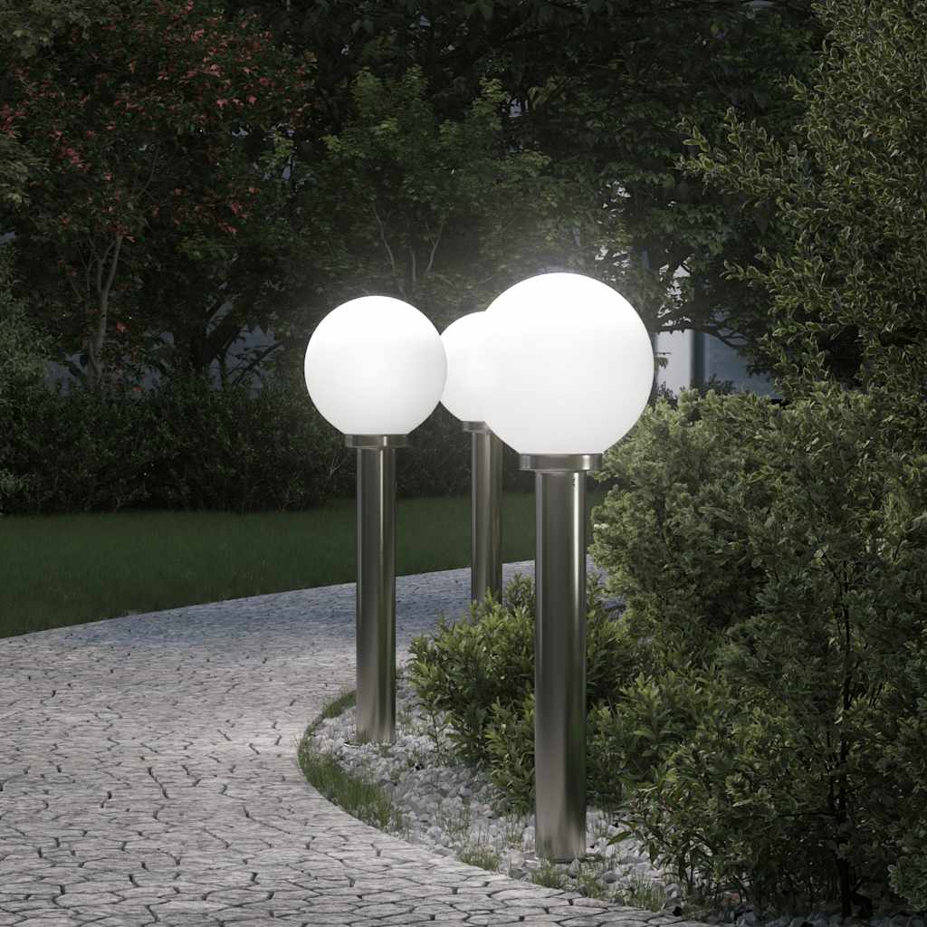 Bolderverlichting 3 stuks 80 cm RVS IP44