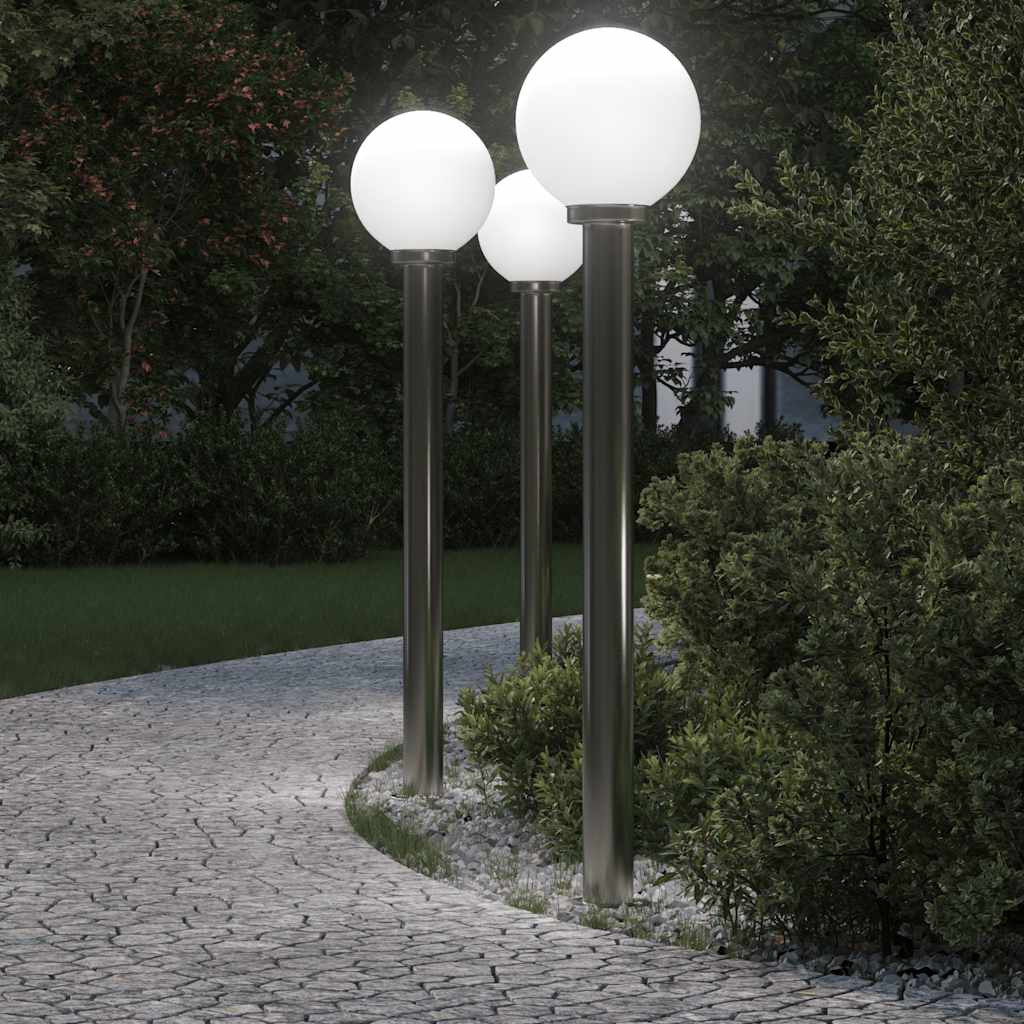 Bolderverlichting 3 stuks 120 cm RVS IP44