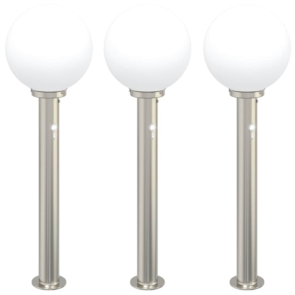 Bolderverlichting met sensor 3 stuks 80 cm RVS IP44