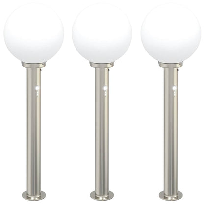 Bolderverlichting met sensor 3 stuks 80 cm RVS IP44