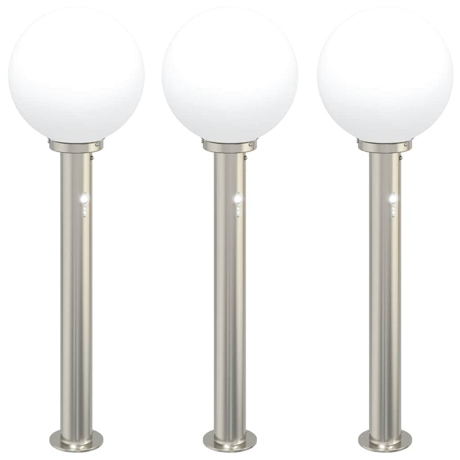 Bolderverlichting met sensor 3 stuks 80 cm RVS IP44