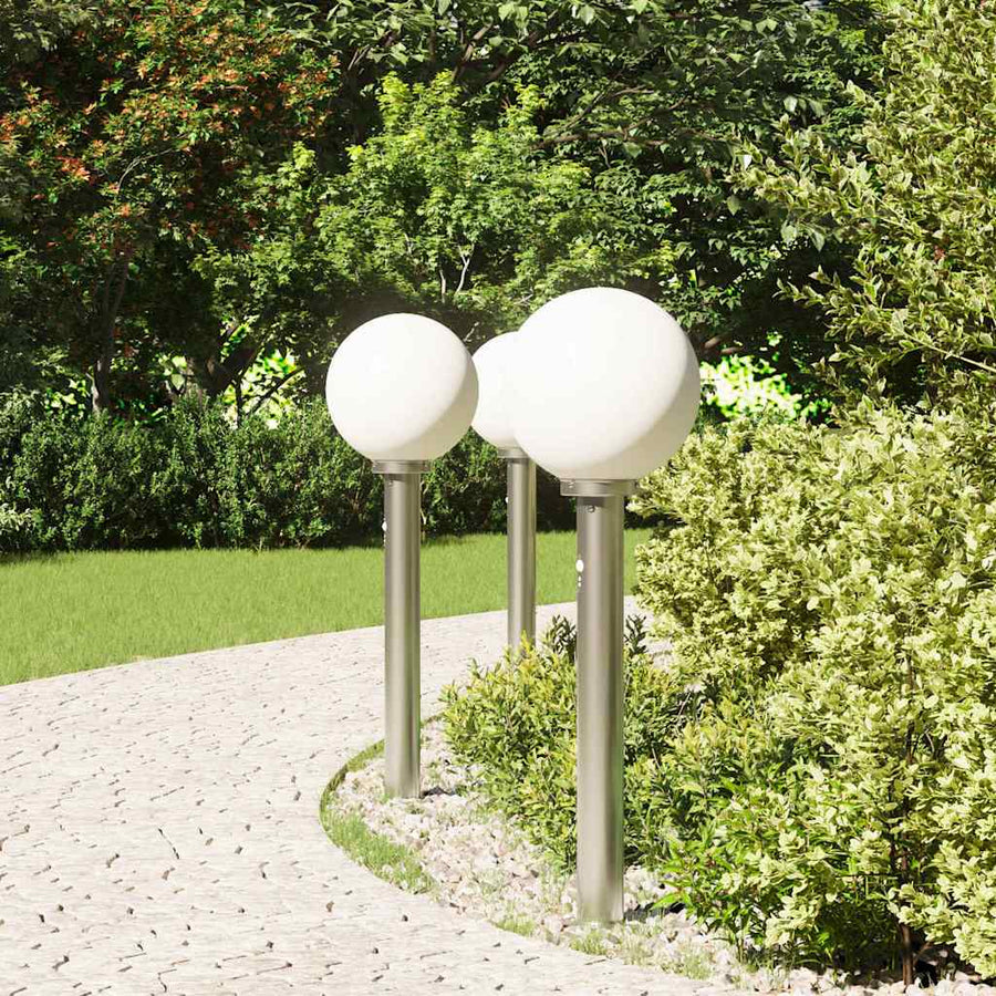 Bolderverlichting met sensor 3 stuks 80 cm RVS IP44