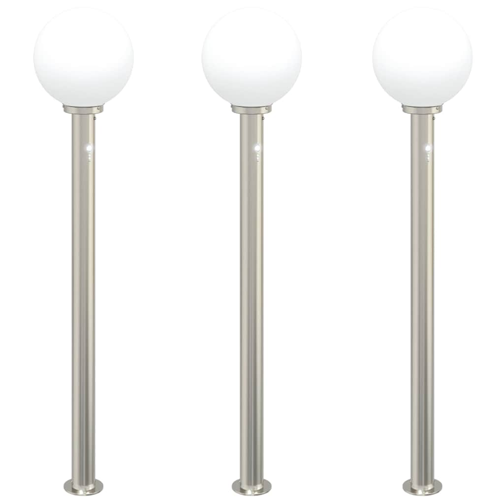 Bolderverlichting met sensor 3 stuks 120 cm RVS IP44