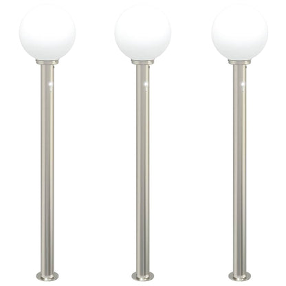 Bolderverlichting met sensor 3 stuks 120 cm RVS IP44