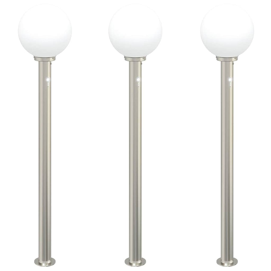 Bolderverlichting met sensor 3 stuks 120 cm RVS IP44