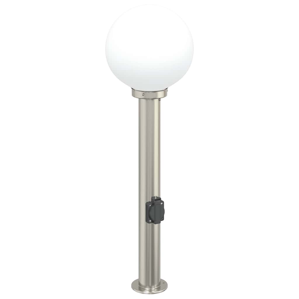 Bolderarmatuur met stopcontact 80 cm RVS IP44