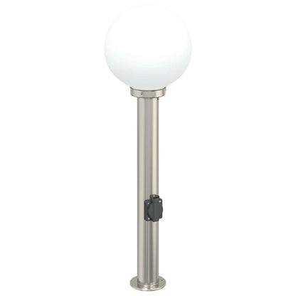 Bolderarmatuur met stopcontact 80 cm RVS IP44
