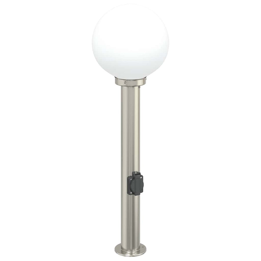 Bolderarmatuur met stopcontact 80 cm RVS IP44