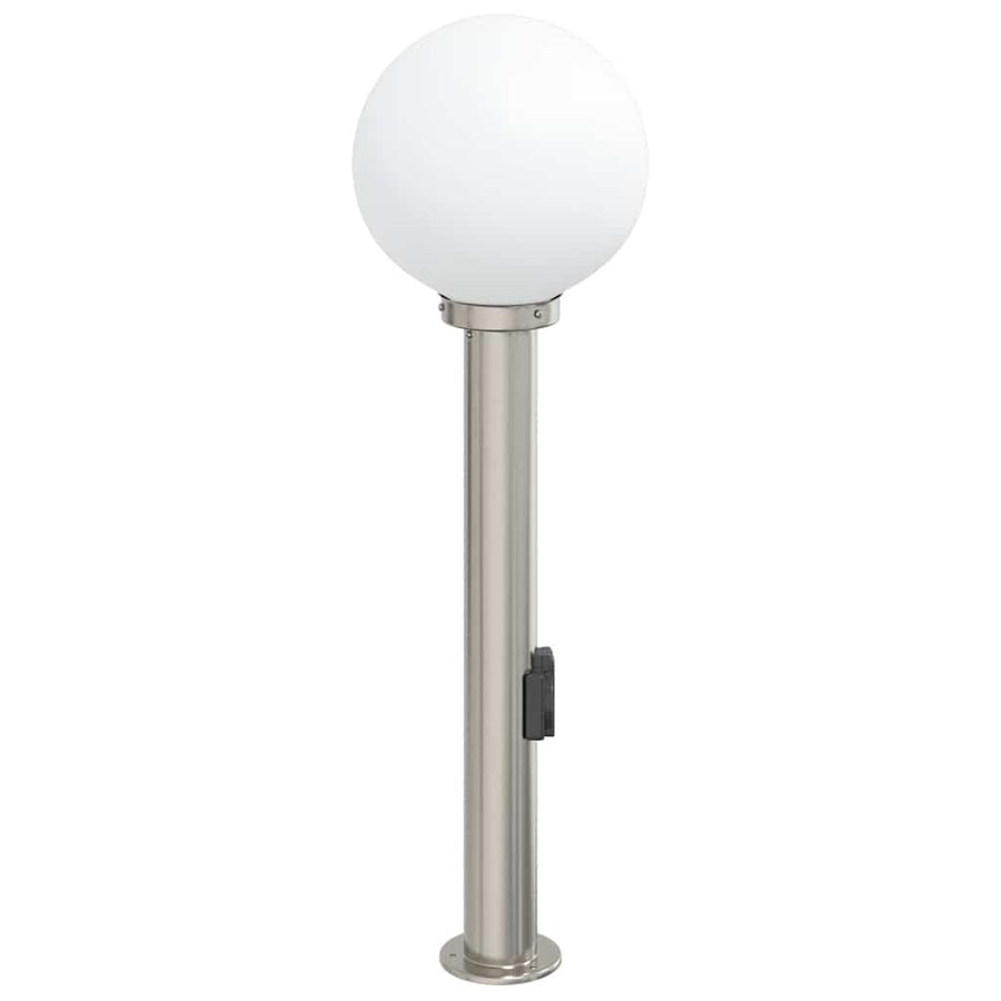 Bolderarmatuur met stopcontact 80 cm RVS IP44