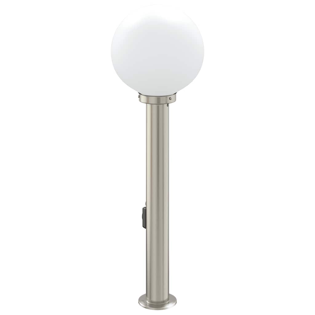 Bolderarmatuur met stopcontact 80 cm RVS IP44