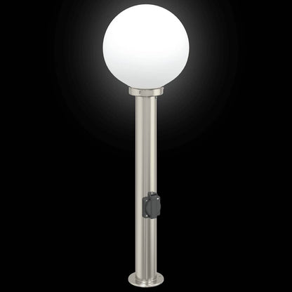 Bolderarmatuur met stopcontact 80 cm RVS IP44