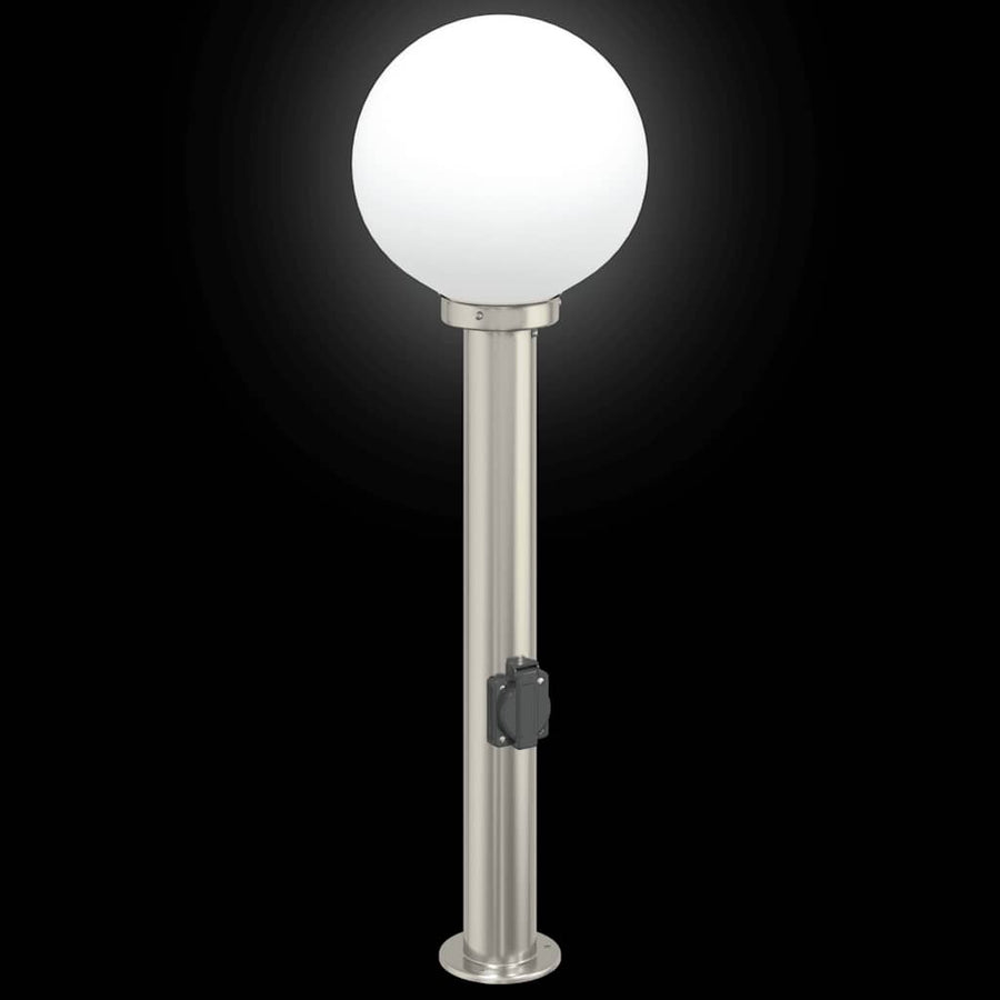 Bolderarmatuur met stopcontact 80 cm RVS IP44
