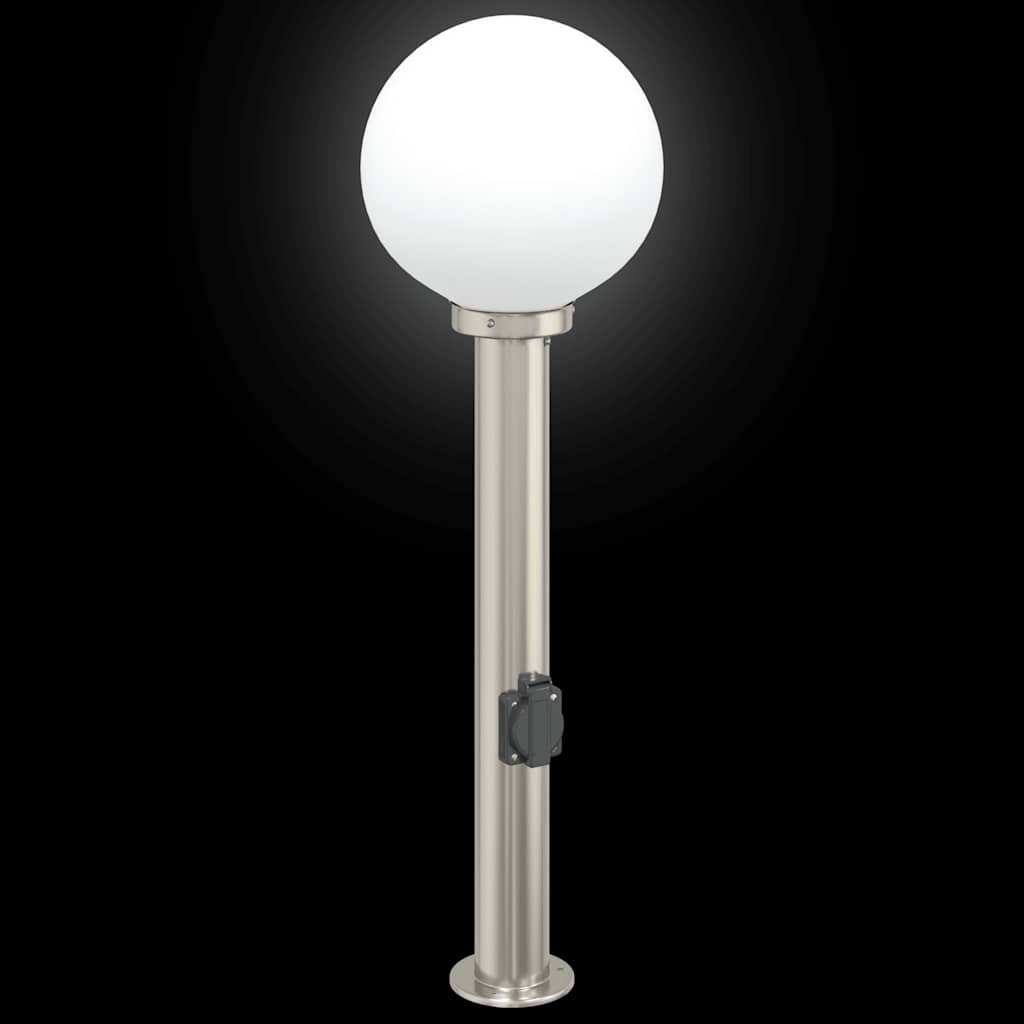 Bolderverlichting met stopcontact 3 stuks 80 cm RVS IP44