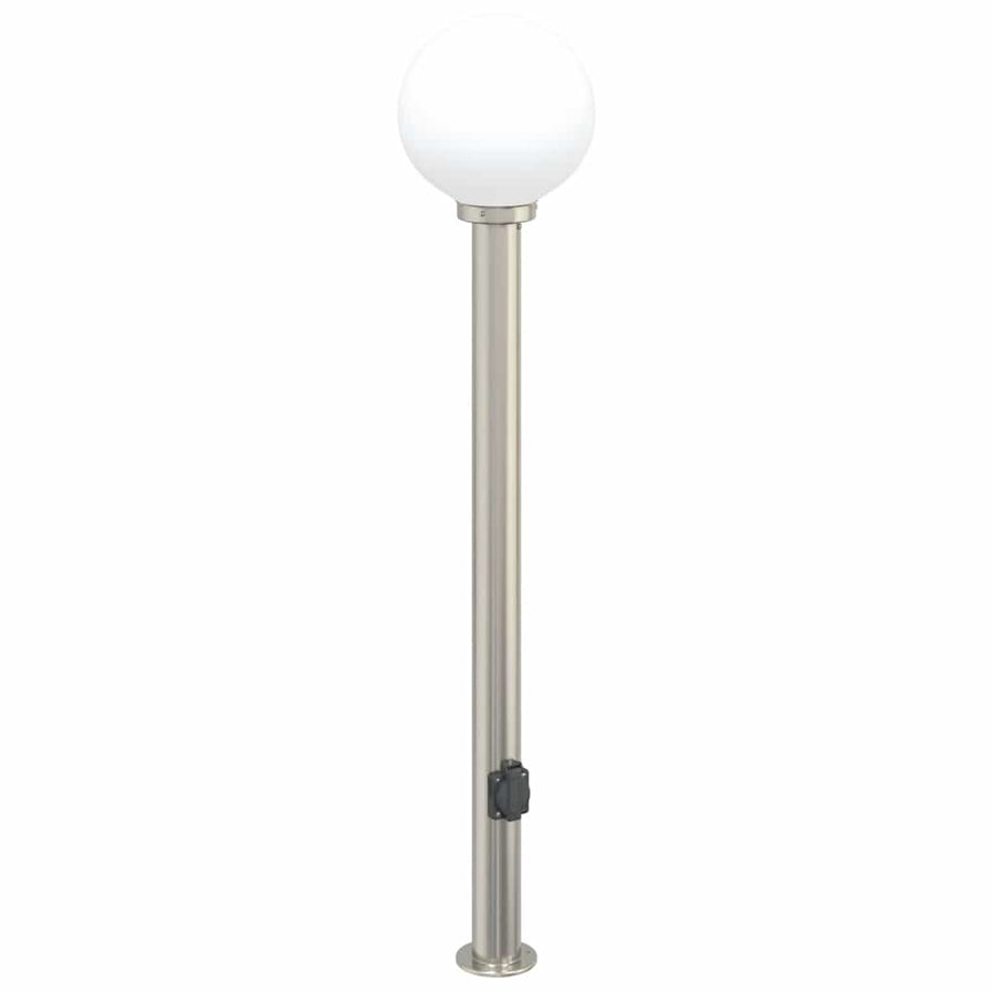 Bolderarmatuur met stopcontact 120 cm RVS IP44